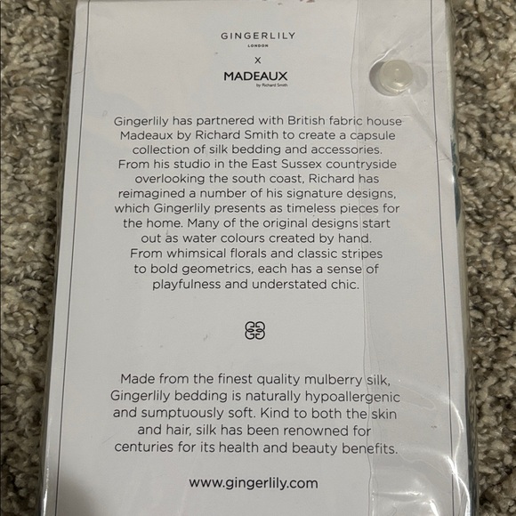 NWT Gingerlily London x Madeaux Tangleweed Blue Silk King Pillowcase - Picture 3 of 4